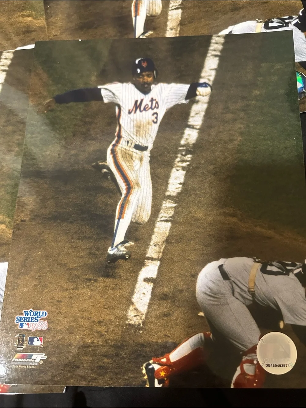 Rafeal Santana lot of 4 Mets 1986 World Series photos 8x10